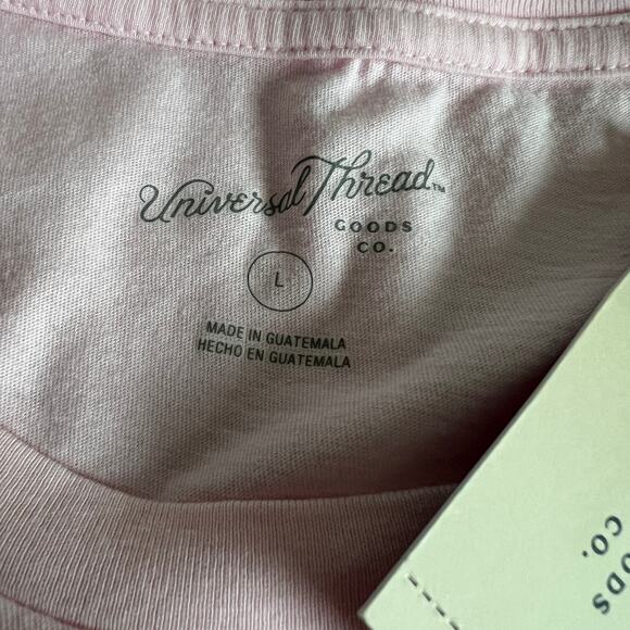 Universal Thread Women's Light Pink Shrunken Short Sleeve T-Shirt - Large - NWT - Picture 2 of 7